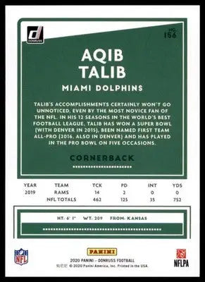 2020 Donruss Aqib Talib 156 New England Patriots - Football Card Single