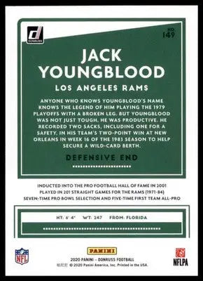 2020 Donruss Jack Youngblood 149 Los Angeles Rams - Football Card Single