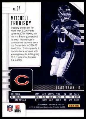 2020 Panini Absolute - Retail Mitchell Trubisky 57 Chicago Bears - Football Card Single