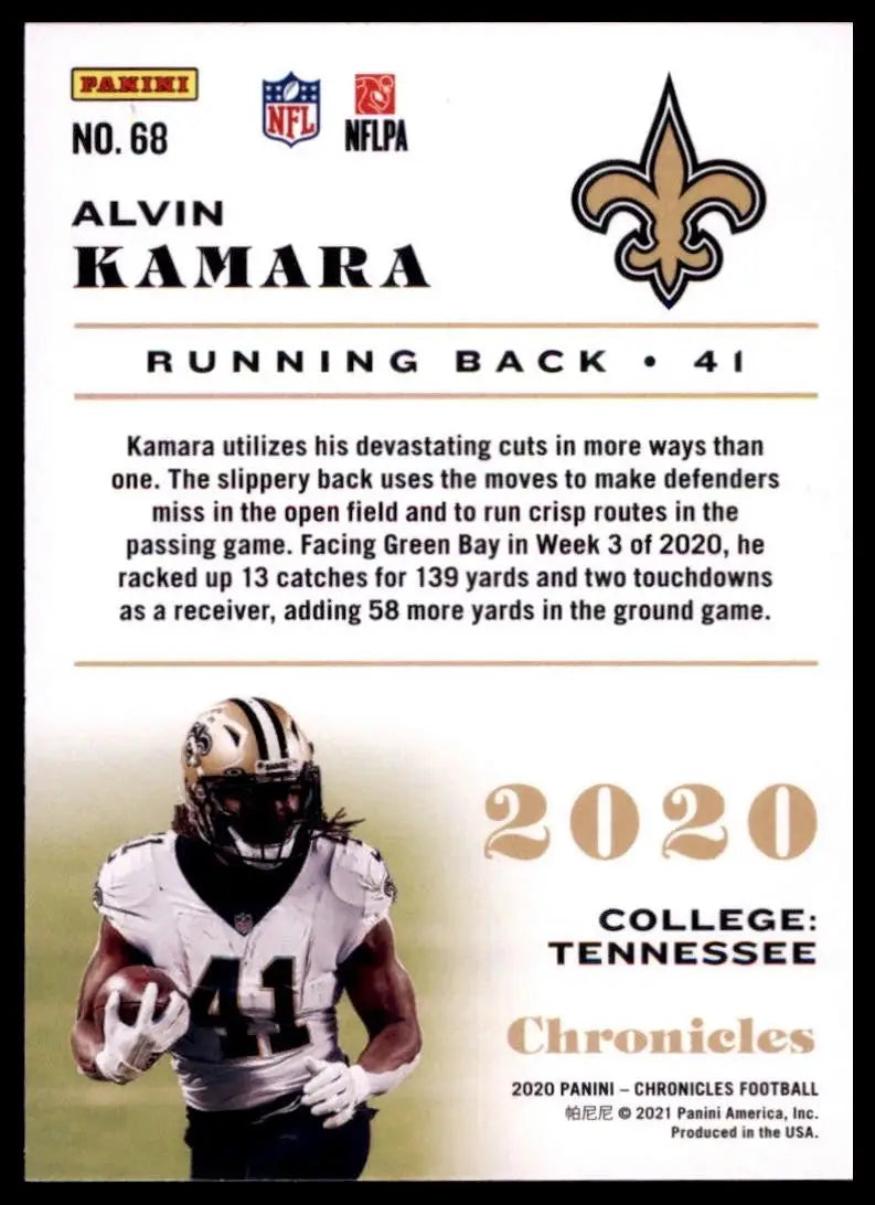 2020 Panini Chronicles - Alvin Kamara #68 - Football Card Single