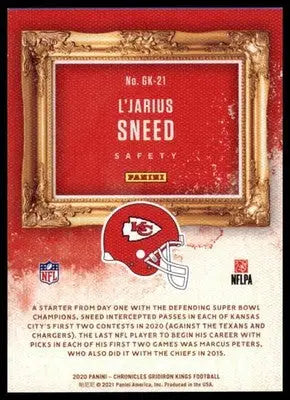 2020 Panini Chronicles - Gridiron Kings L’Jarius Sneed GK-21 Kansas City Chiefs - Football Card Single