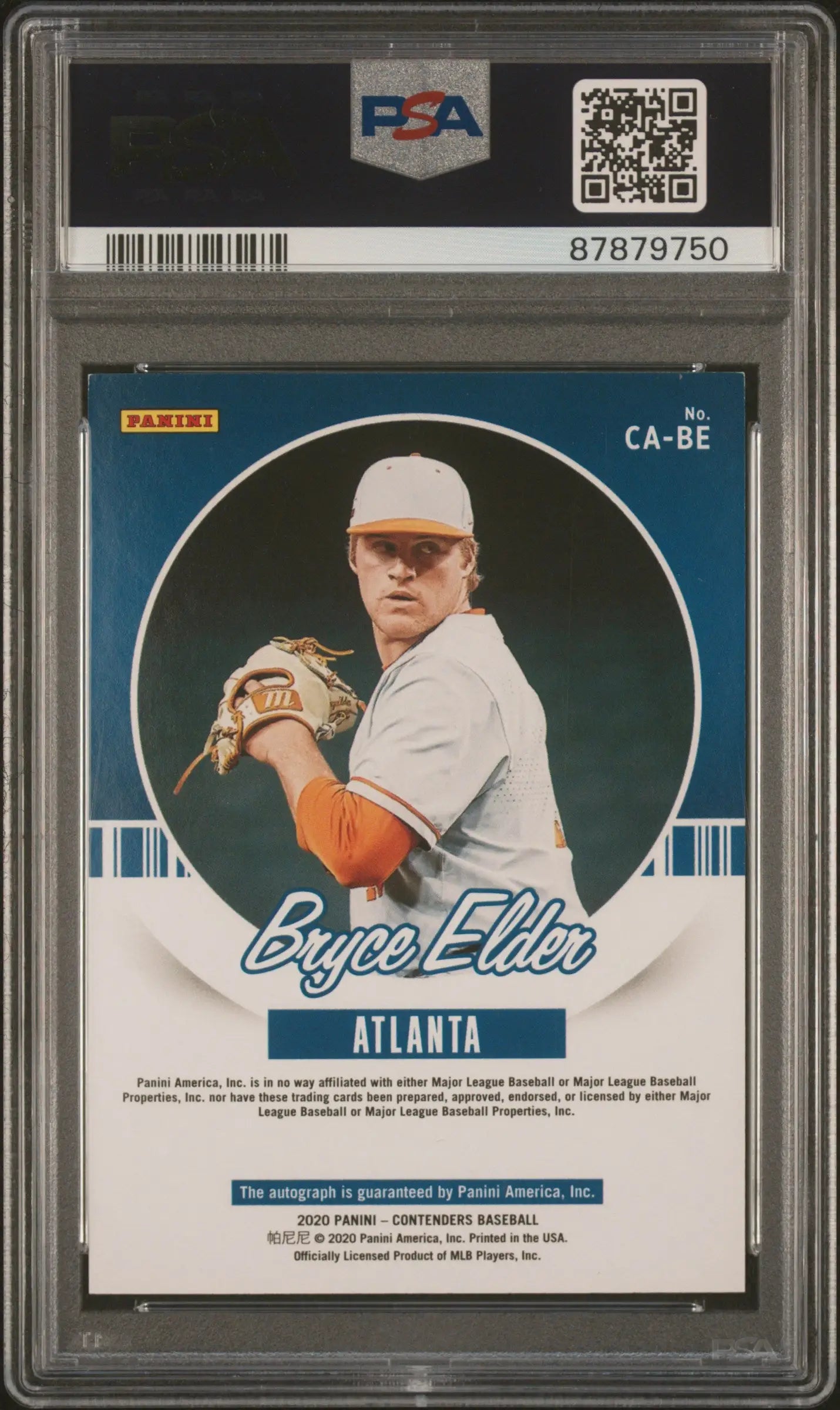 2020 Panini Contenders Autographs Bryce Elder Contenders Autographs PSA 8 - Baseball Card Single