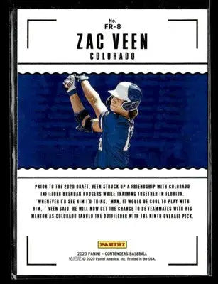 2020 Panini Contenders #FR-8 Zac Veen First Rounders - Baseball Card Single