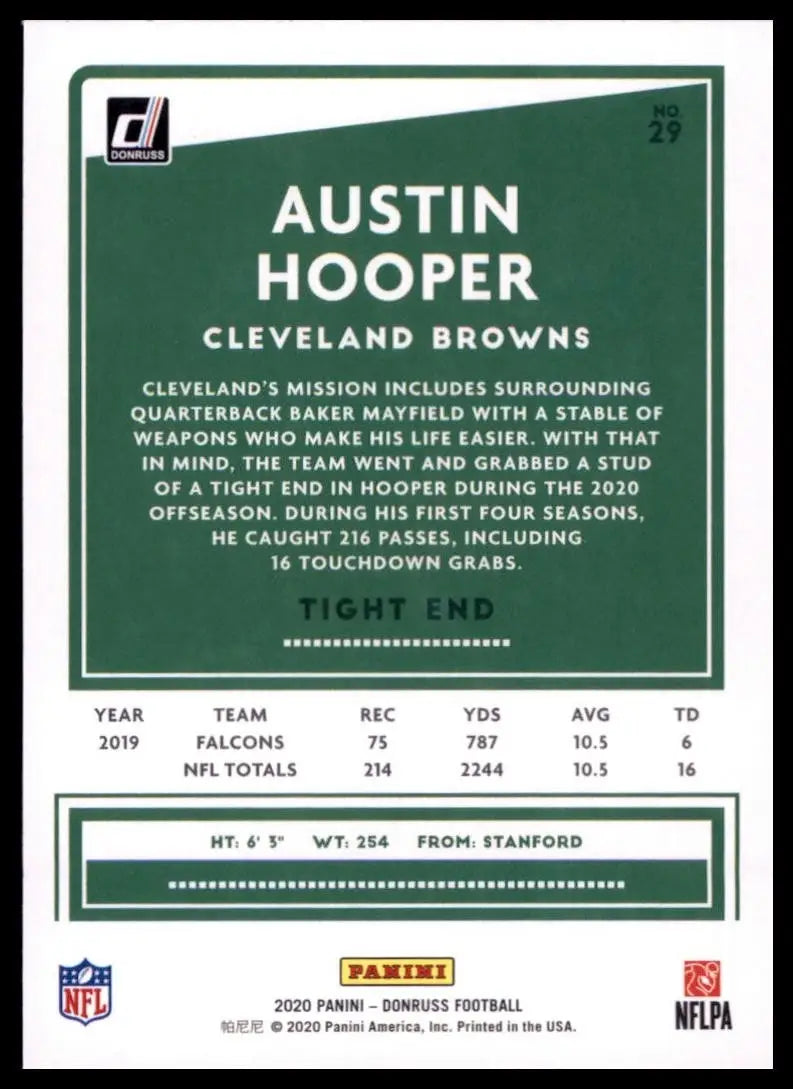 2020 Panini Donruss - Austin Hooper #29 - Football Card Single