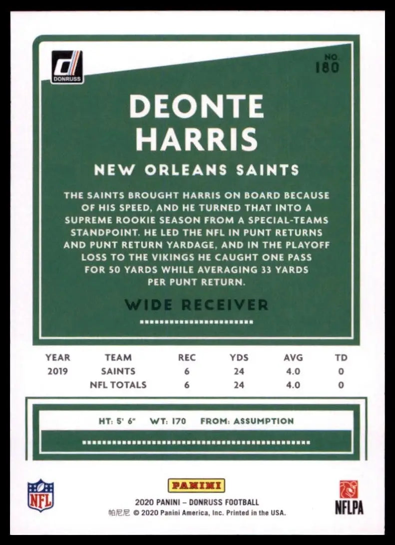 2020 Panini Donruss - Deonte Harty #180 Press Proof Red - Football Card Single