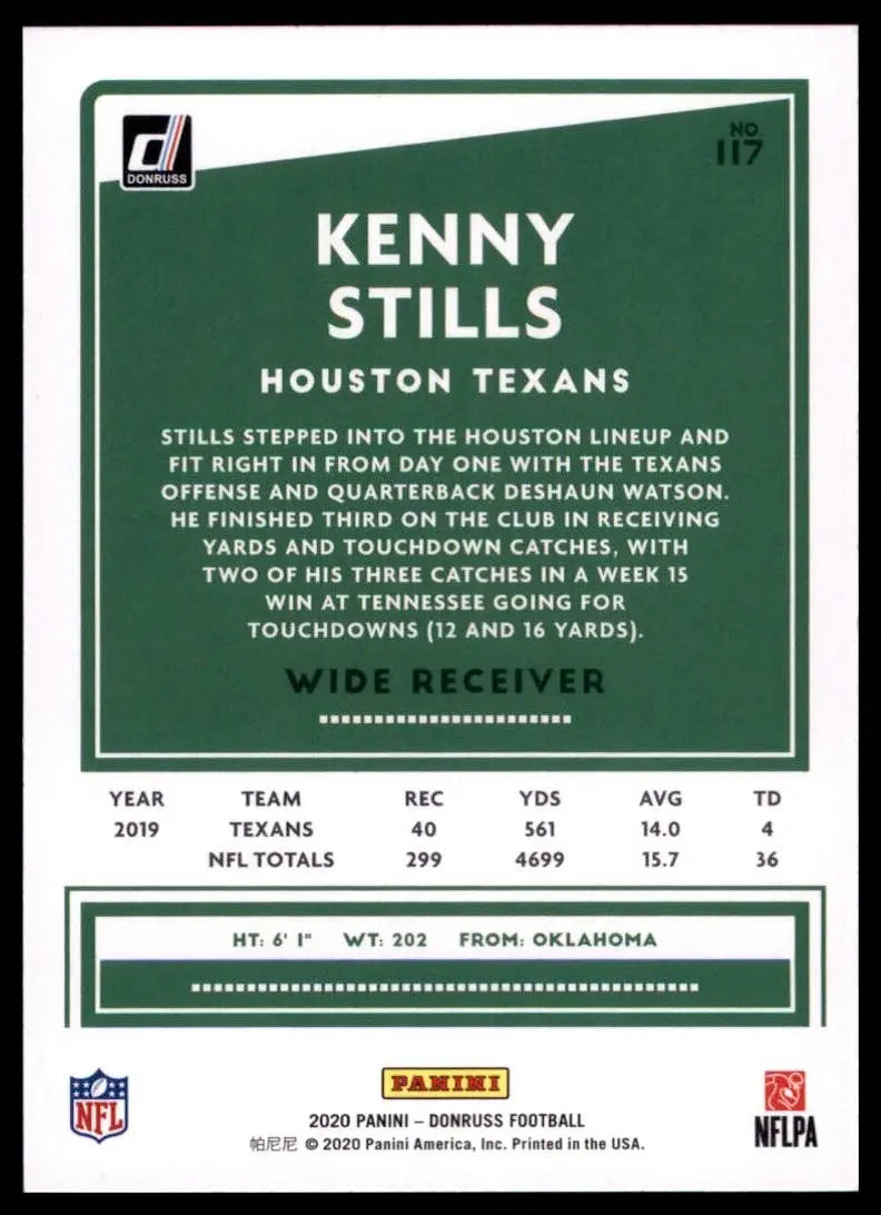 2020 Panini Donruss - Kenny Stills #117 - Football Card Single