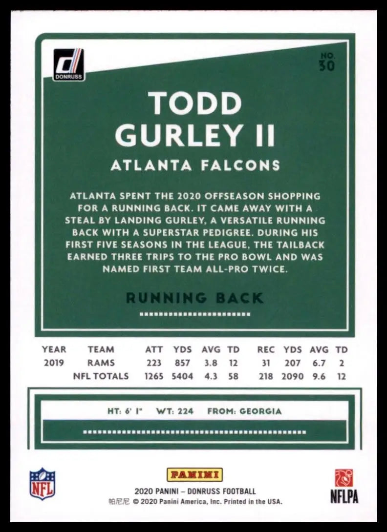 2020 Panini Donruss - Todd Gurley II #30 - Football Card Single