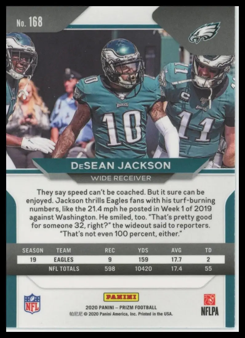 2020 Panini Prizm DeSean Jackson 168 Philadelphia Eagles - Football Card Single