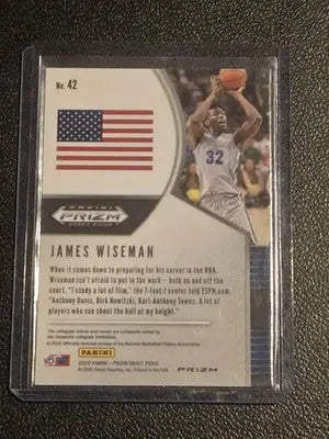 2020 Panini Prizm Draft Picks Collegiate #42 James Wiseman Purple Wave - Basketball Card Single