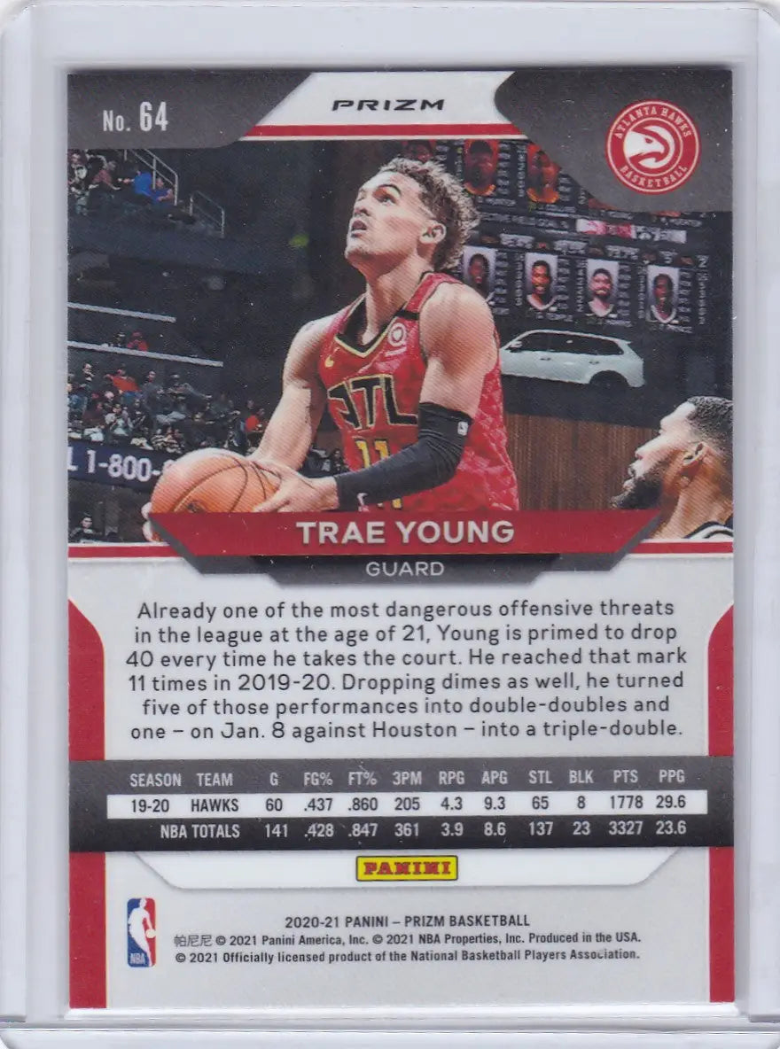2020 PRIZM #64 TRAE YOUNG RED WHITE BLUE- ATLANTA HAWKS - Basketball Card Single
