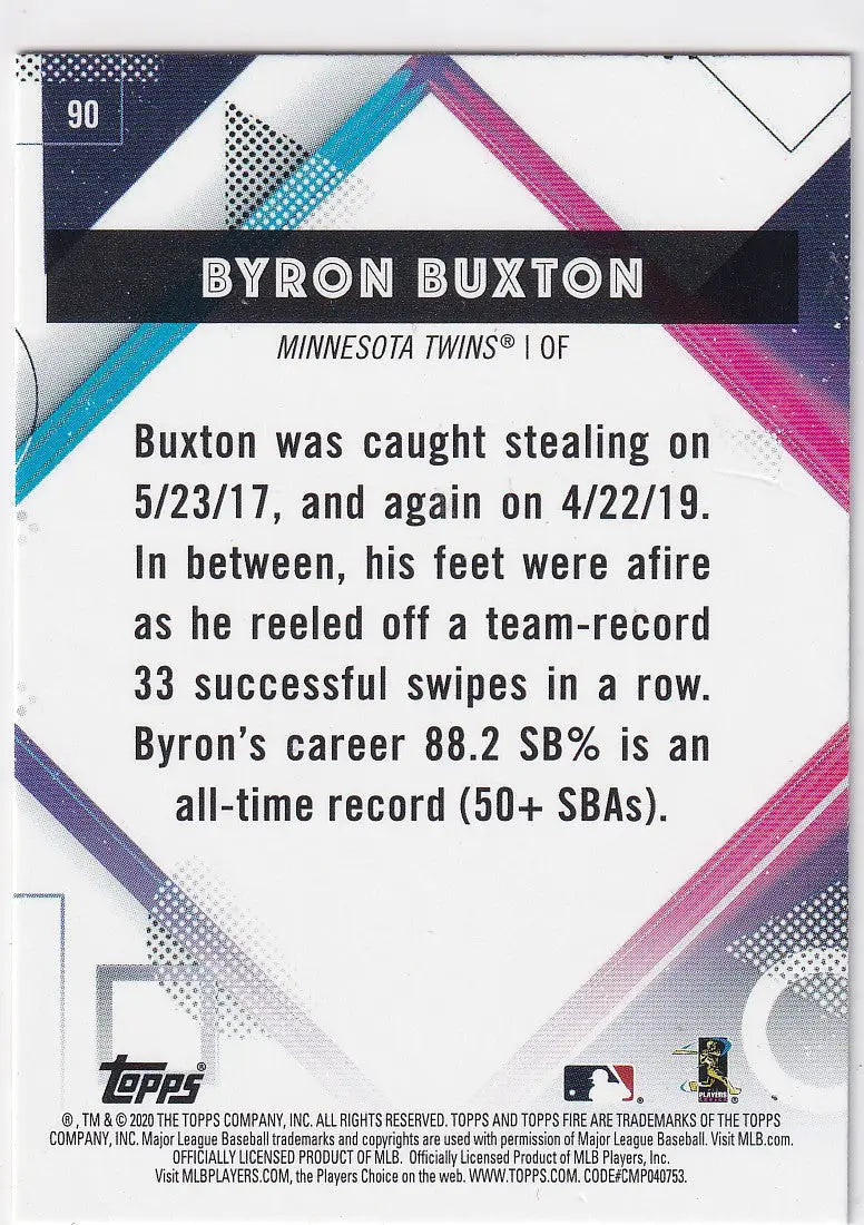2020 TOPPS #90 BYRON BUXTON RED- MINNESOTA TWINS - Baseball Card Single