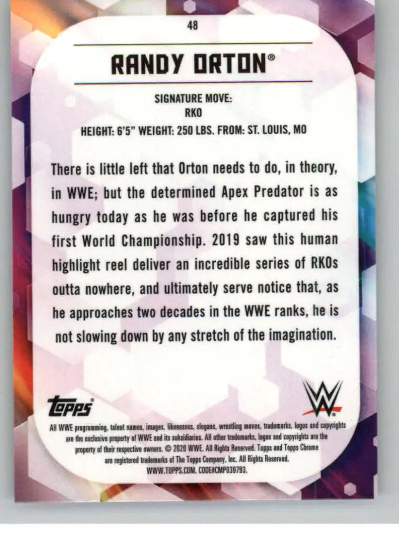 2020 Topps Chrome #48 Randy Orton NM-MT Wrestling Card - Other