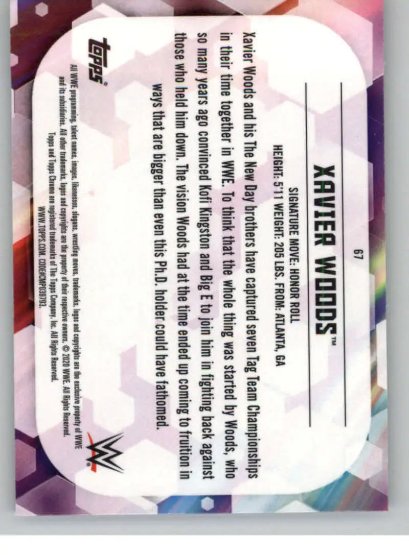 2020 Topps Chrome #67 Xavier Woods NM-MT Wrestling Card - Other