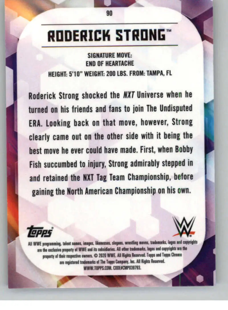 2020 Topps Chrome #90 Roderick Strong NM-MT Wrestling Card - Other