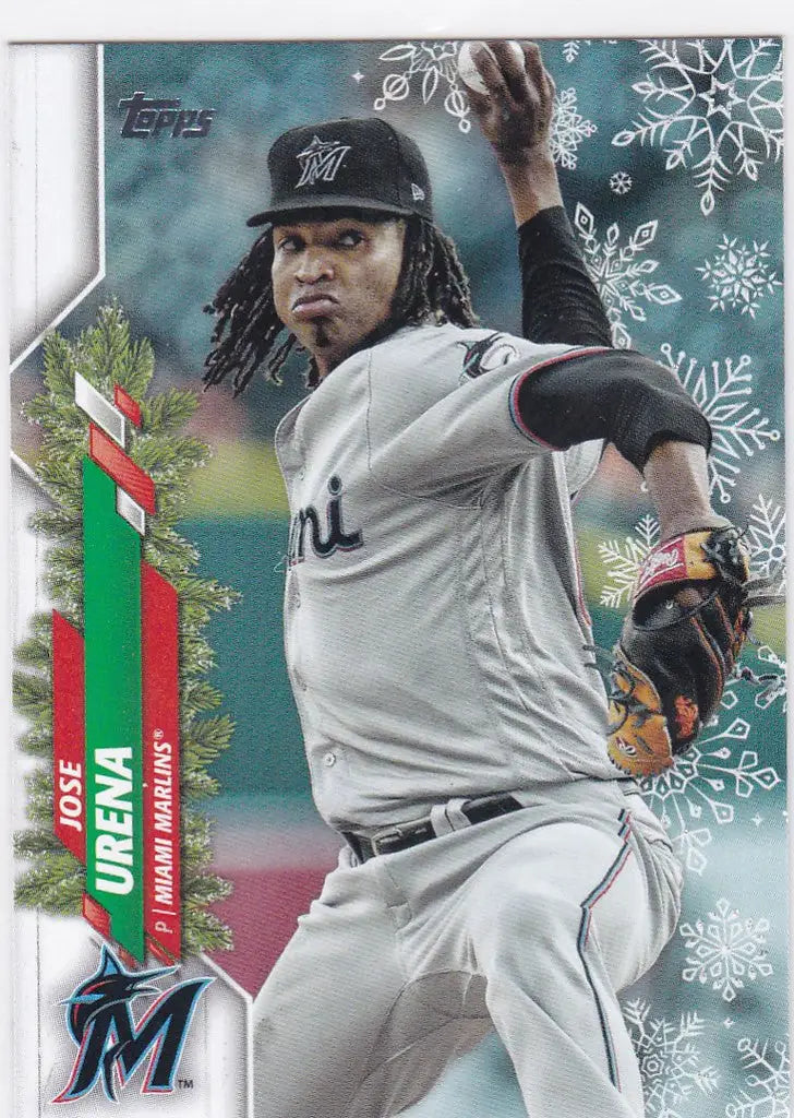 2020 Topps Holiday Snowflake #HW85 Jose Urena Miami Marlins - Baseball Card Single