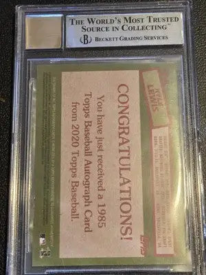 2020 Topps Kyle Lewis 1985 Topps Baseball 35th Anniversary Autographs BGS 9 - Baseball Card Single