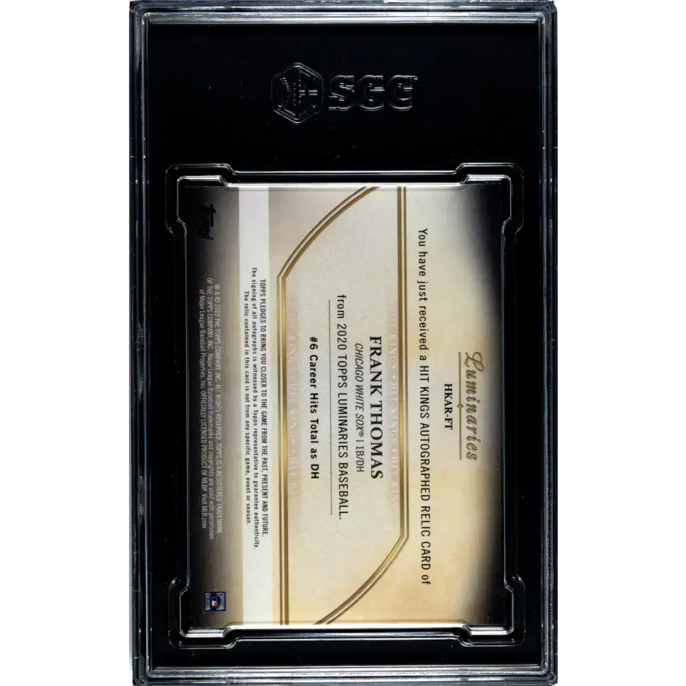2020 Topps Luminaries #HKAR-FT Frank Thomas SGC 9.5 MINT+ MEM Auto 5/10 Chicago White Sox Baseball Card - Baseball Card