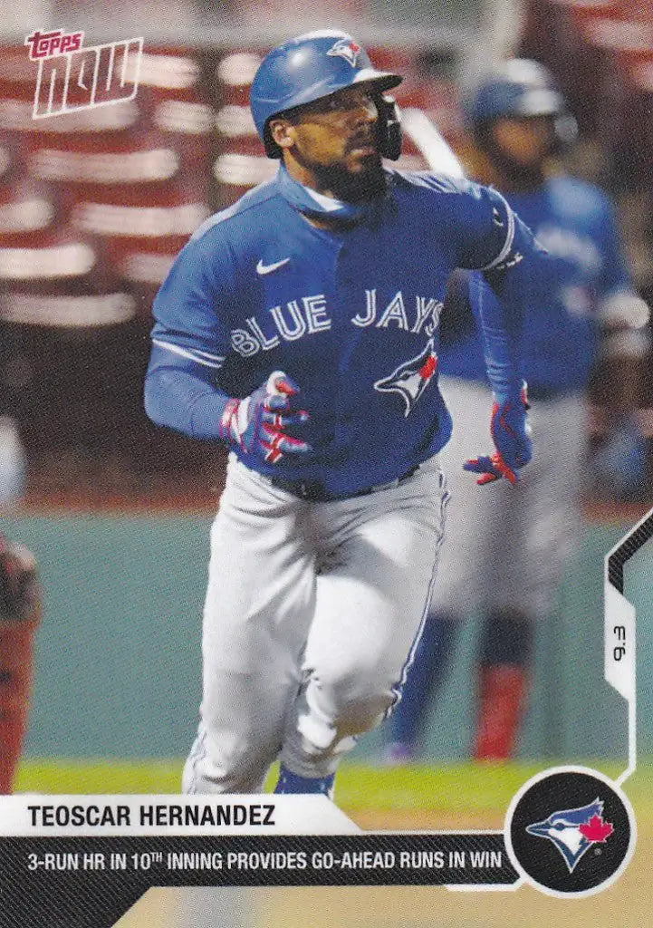 Teoscar Hernandez Toronto Blue Jays player running on the field in 2020 TOPPS NOW card
