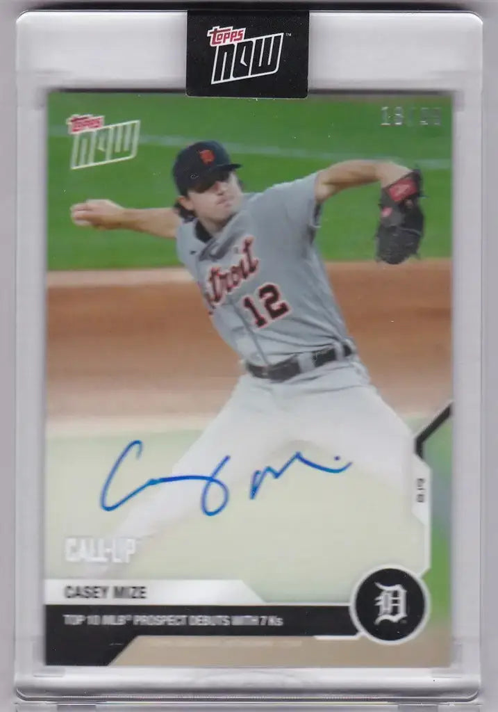 2020 Topps NOW Call Up Casey Mize MLB Debut Autograph 18/99 #127A Tigers - Baseball Card Single