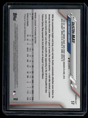 2020 Topps Opening Day Dustin May #57 RC Baseball - Baseball Card Single