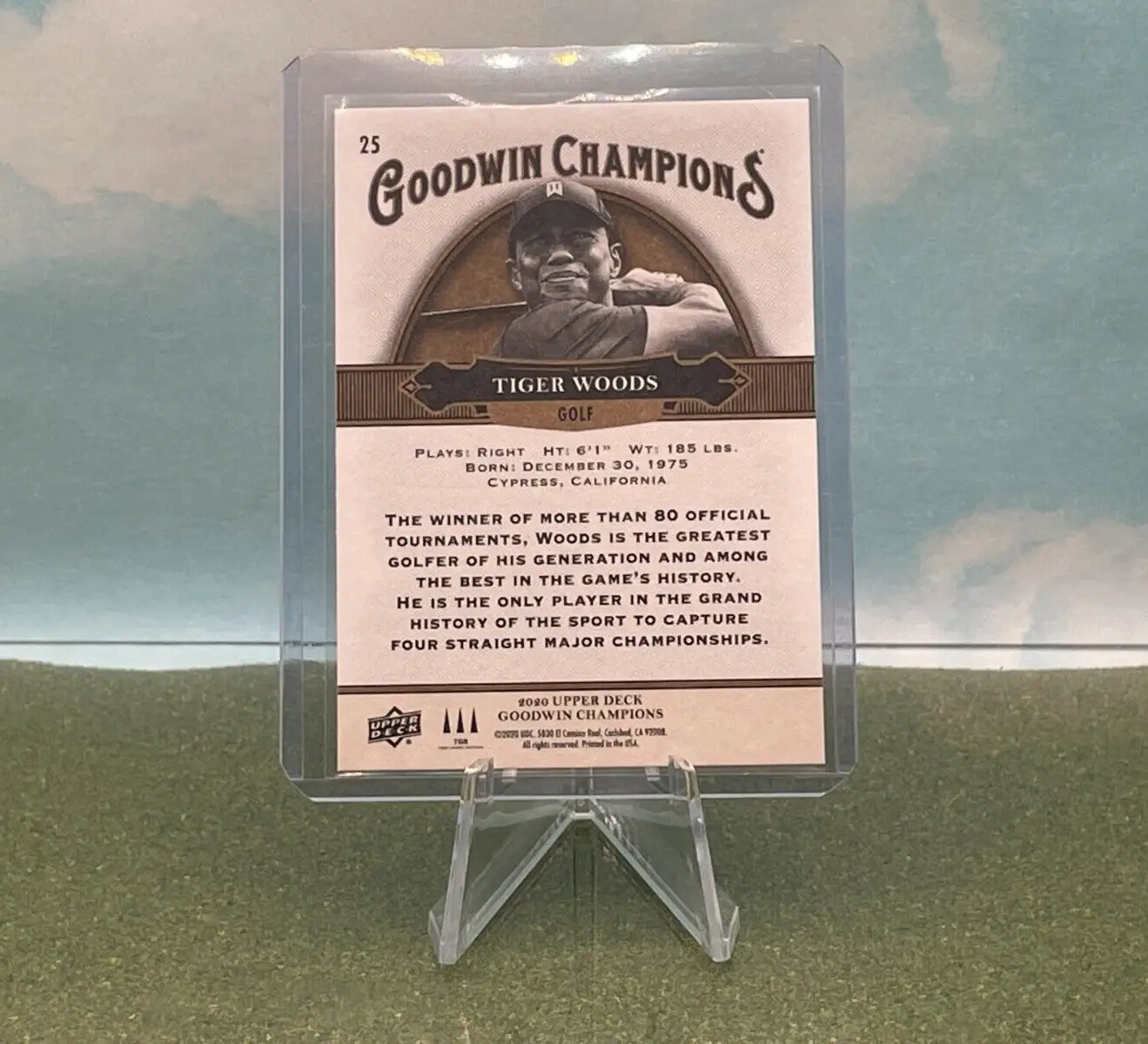 Tiger Woods 2020 Upper Deck Goodwin Champions card #25 collectible sports trading card