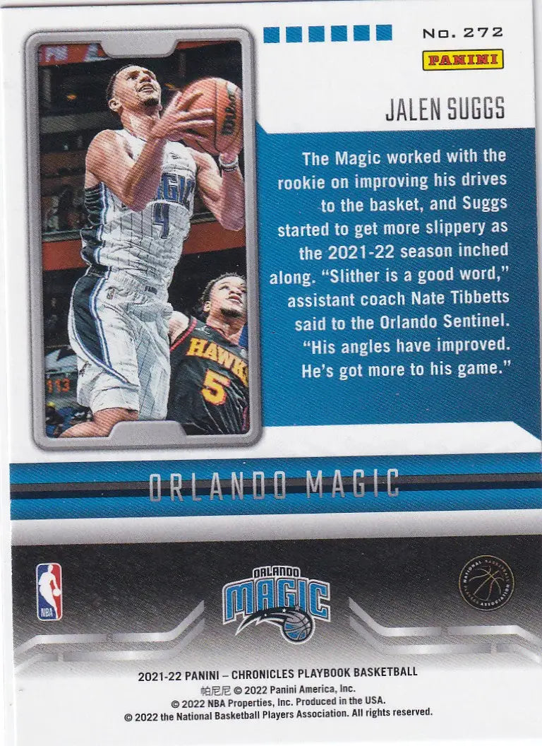 2021-22 CHRONICALS PLAYBOOK JALEN SUGGS PINK- ORLANDO MAGIC - Basketball Card Single