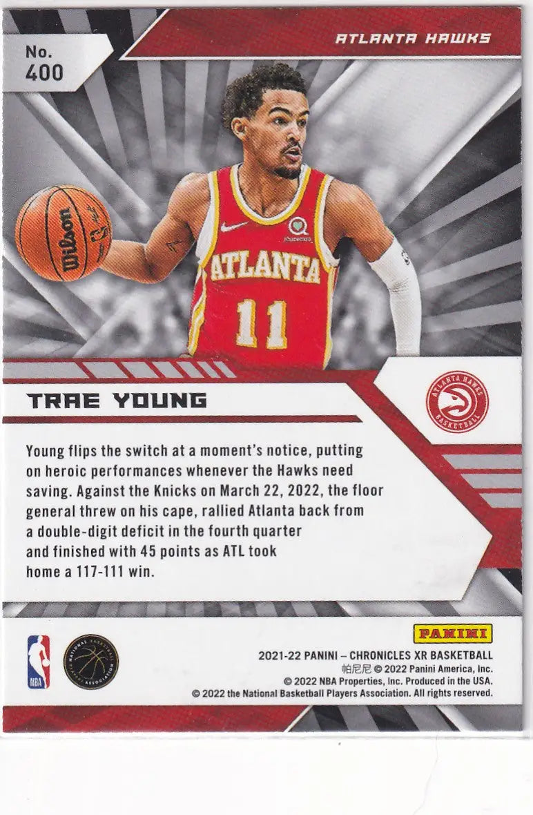 2021-22 CHRONICALS XR #400 TRAE YOUNG- ATLANTA HAWKS - Basketball Card Single