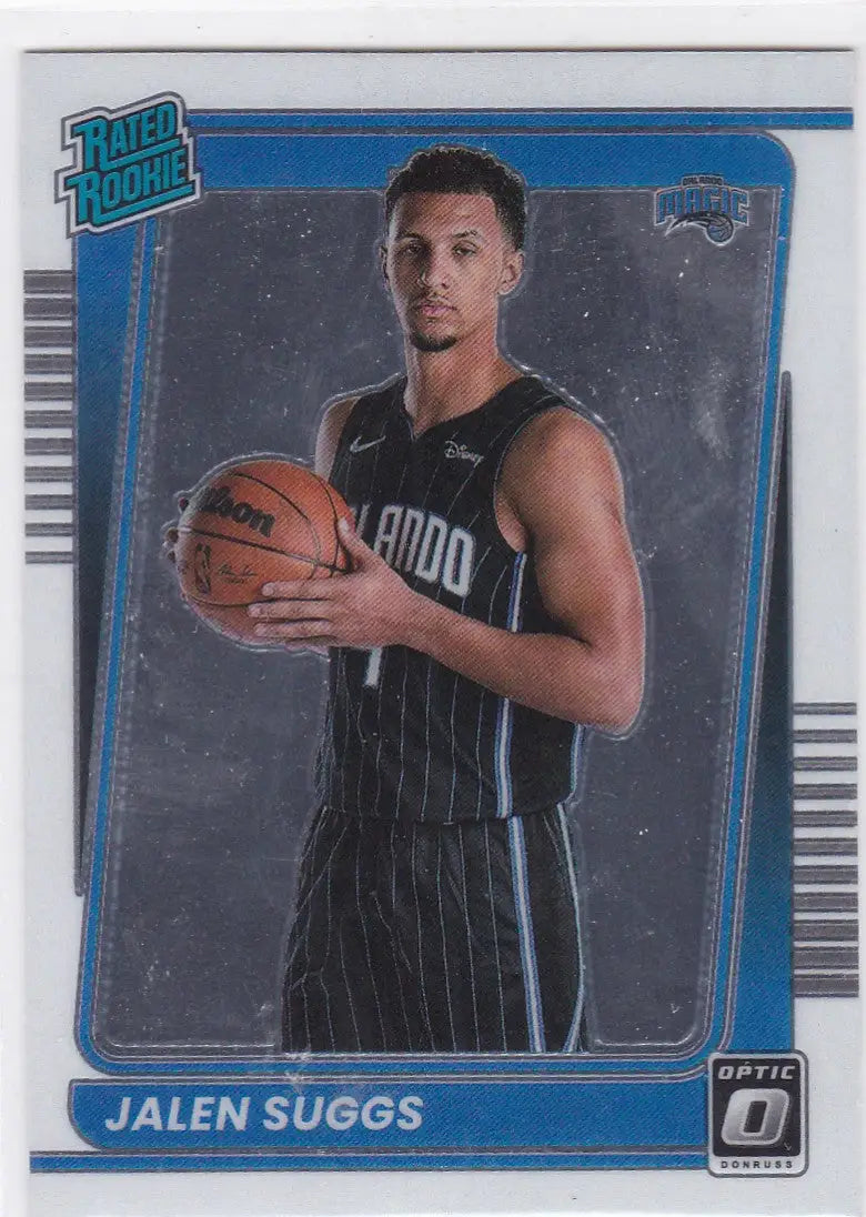 Jalen Suggs RC Rated Rookie Orlando Magic basketball card from 2021-22 Donruss Optic