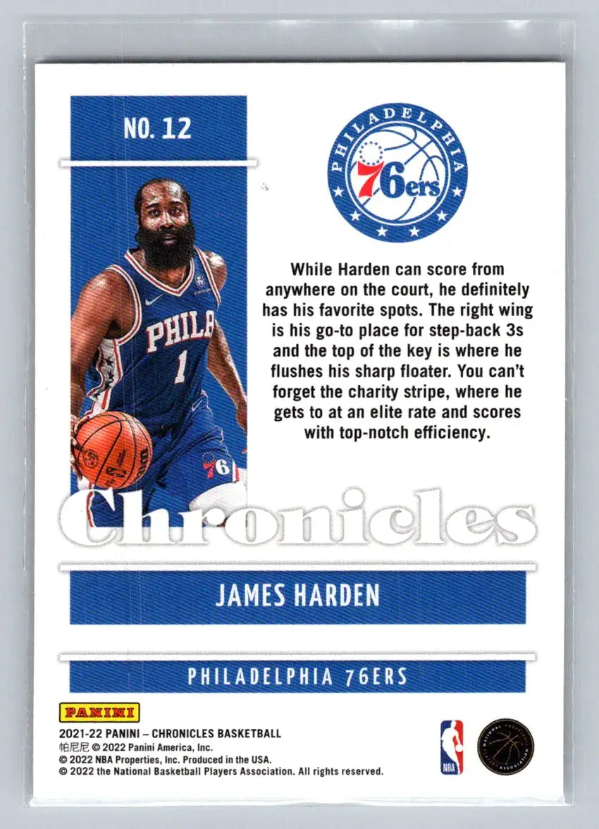 2021-22 Panini Chronicles #12 James Harden Philadelphia 76ers - Basketball Card Single