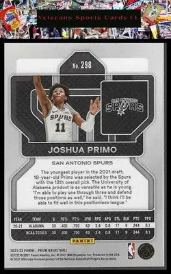 2021-22 Panini Prizm #298 Joshua Primo - Basketball Card Single