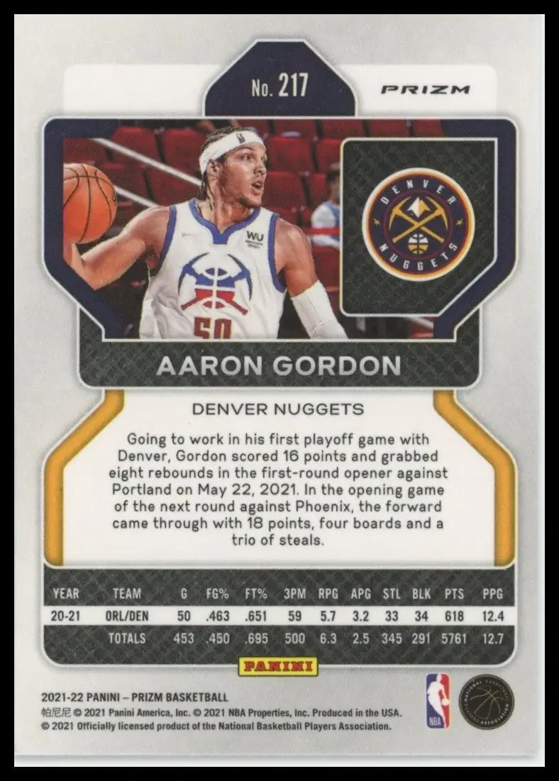 2021-22 Panini Prizm - Aaron Gordon #217 Purple Wave Prizm