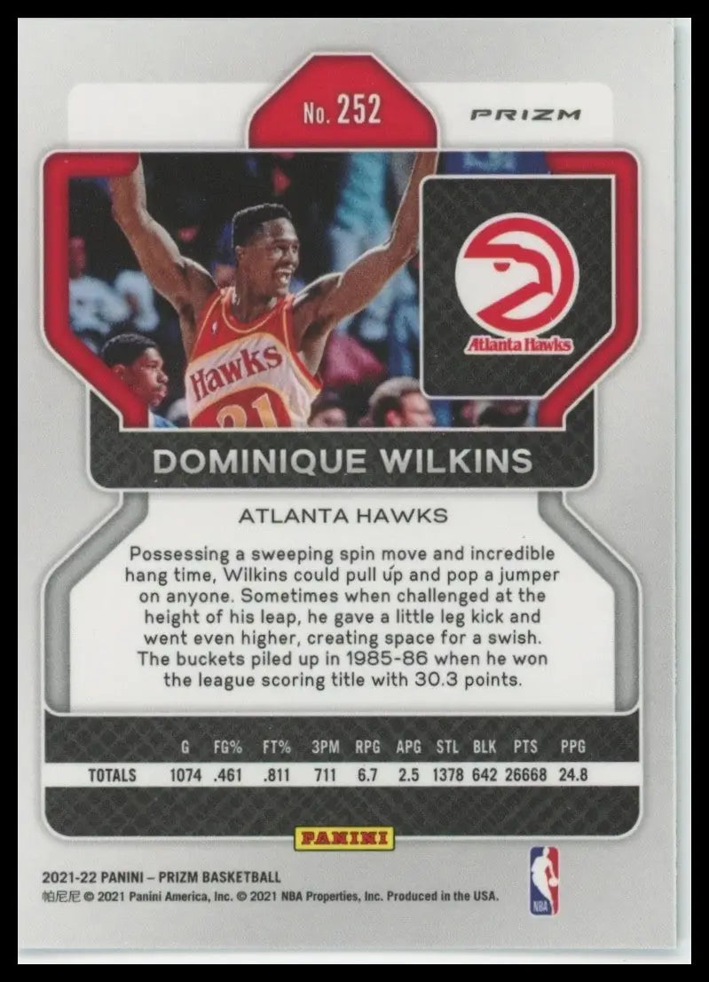 2021-22 Panini Prizm - Dominique Wilkins #252 Green Prizm - Basketball Card Single