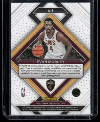 2021-22 Panini Prizm Emergent Evan Mobley #No. 9 RC Basketball - Basketball Card Single