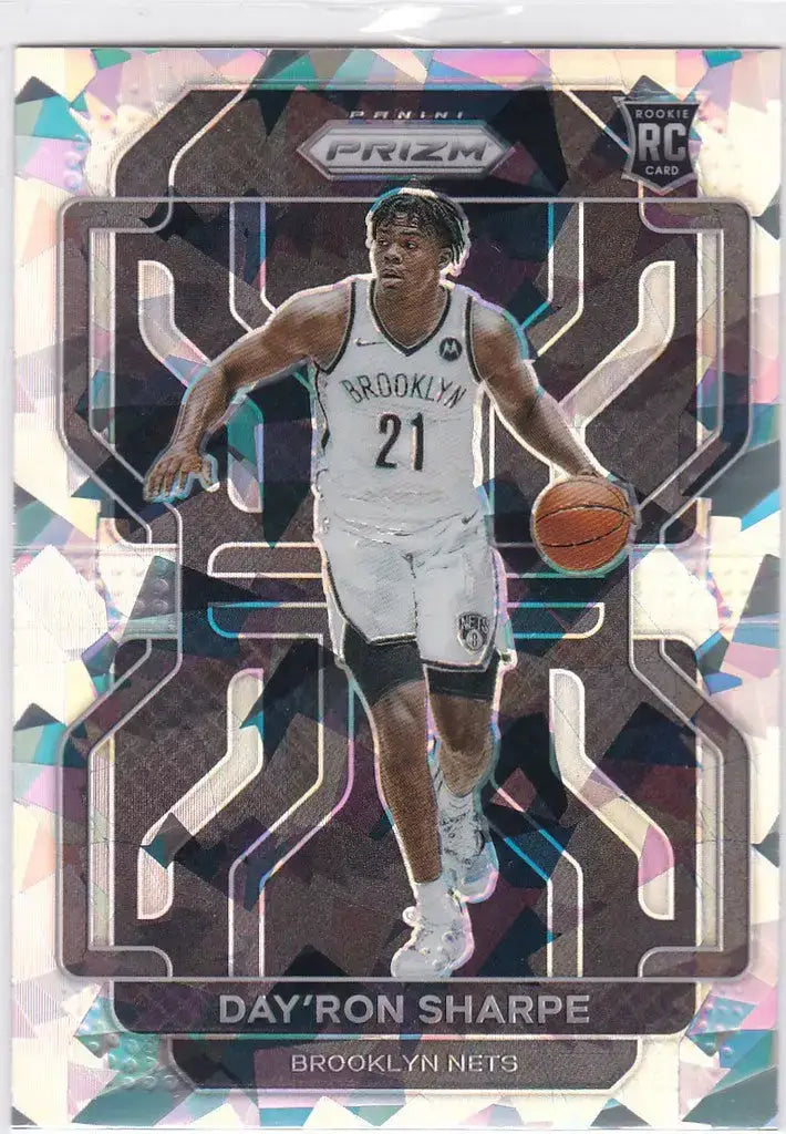 2021-22 Prizm #281 Day’ron Sharpe Silver Cracked Ice Rookie RC Brooklyn Nets - Basketball Card Single