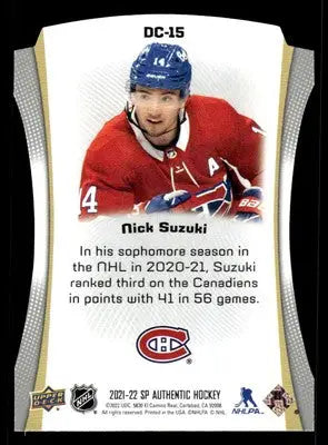 2021-22 SP Authentic #DC-15 Nick Suzuki Die Cuts - Hockey Card Single