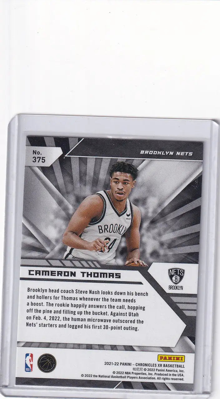 2021 CHRONICALS XR #375 CAMERON THOMAS PINK- BROOKLYN NETS - Basketball Card Single