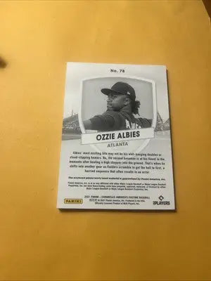 2021 Chronicles America’s Pastime Ozzie Albies #78 Jersey Relic Memorabilia 1 - Baseball Card Single