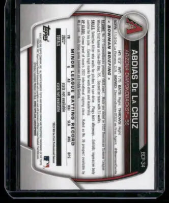 2021 Chronicles Draft Picks Abdias De La Cruz #BCP-34 1st Bowman Baseball - Baseball Card Single