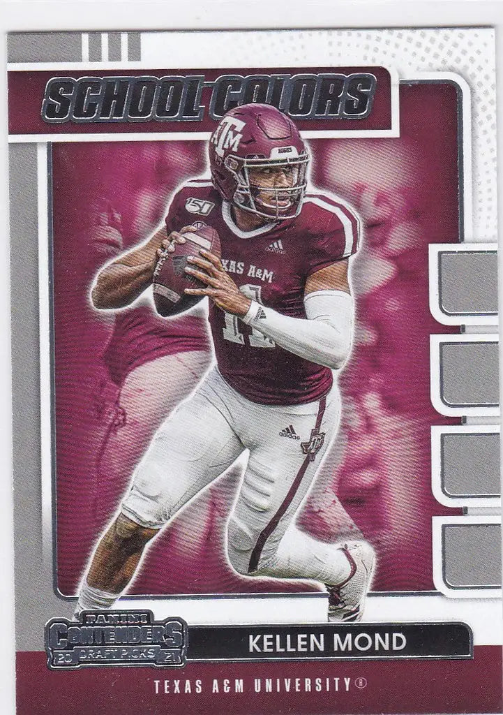 Football trading card of Kellen Mond in action from Texas A&M University