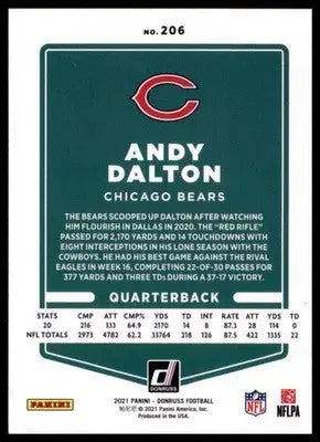 2021 Donruss Andy Dalton 206 Chicago Bears - Football Card Single
