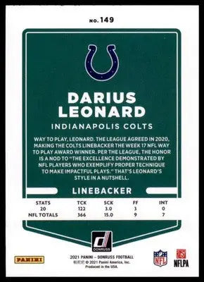 2021 Donruss Darius Leonard 149 Indianapolis Colts - Football Card Single