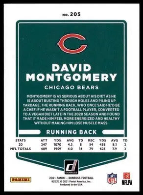 2021 Donruss David Montgomery 205 Chicago Bears - Football Card Single