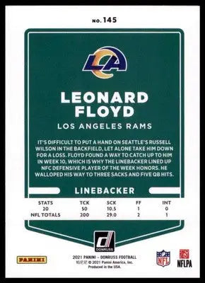 2021 Donruss Leonard Floyd 145 Los Angeles Rams - Football Card Single