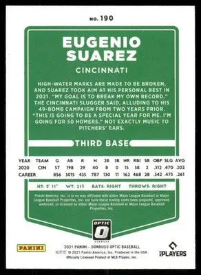 2021 Donruss Optic Eugenio Suarez #190 Baseball - Baseball Card Single