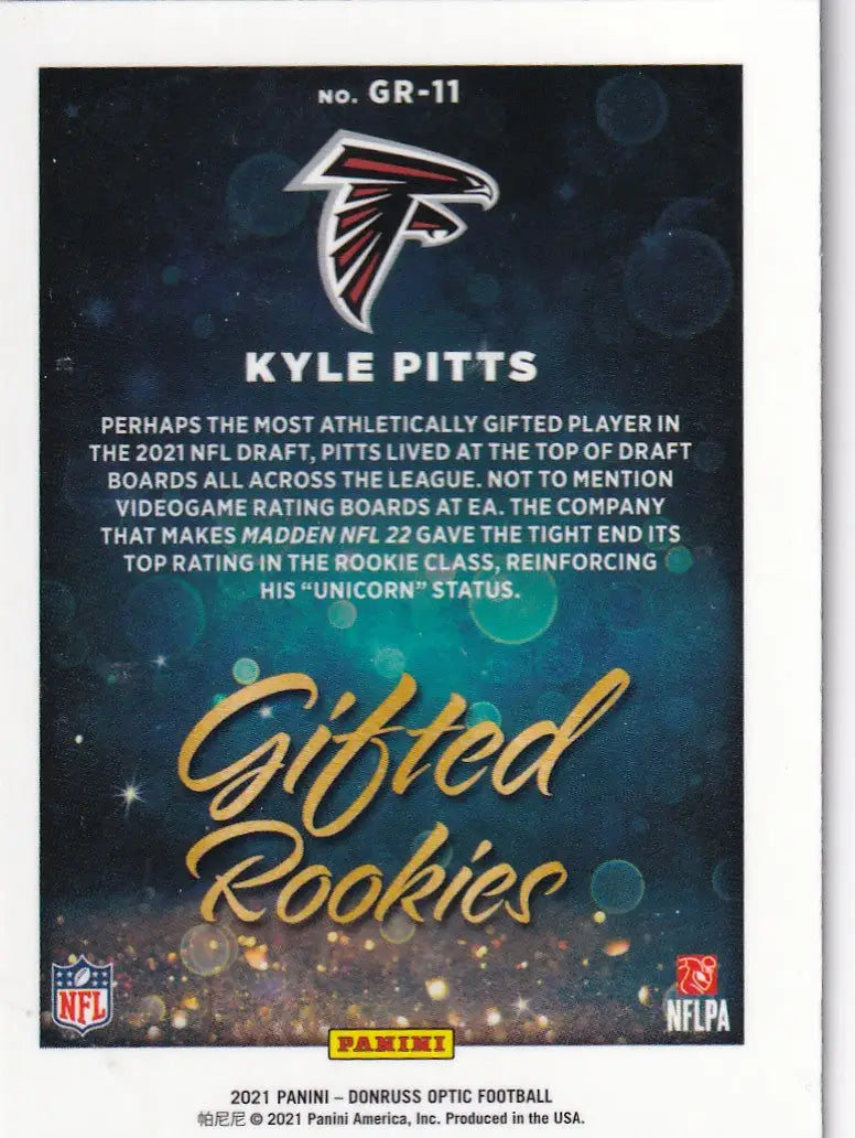 2021 DONRUSS OPTIC #GR-11 KYLE PITTS GIFTED ROOKIES- ATLANTA HAWKS - Football Card Single