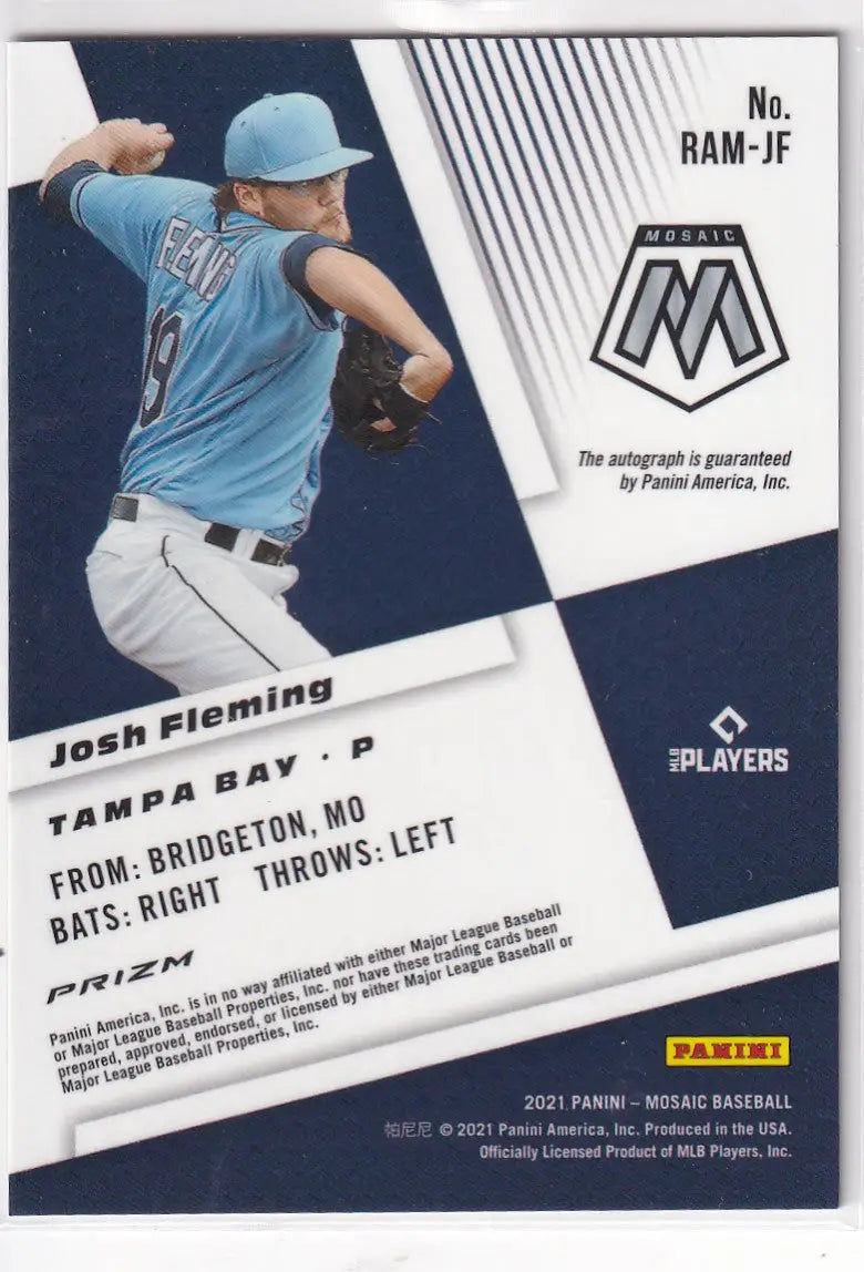 2021 MOSAIC #RAM-JF JOSH FLEMING AUTO- TAMPA BAY RAYS - Baseball Card Single