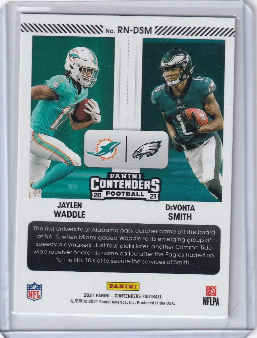 2021 Panini Contenders Round 1 Red #RN-DSM Devonta Smith Jaylen Waddle - Eagles - Football Card Single