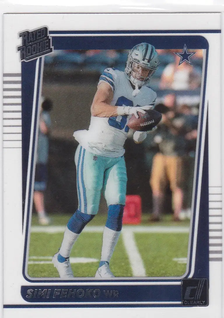 2021 Panini Donruss Clearly #92 Simi Fehoko Rated Rookie Dallas Cowboys - Football Card Single