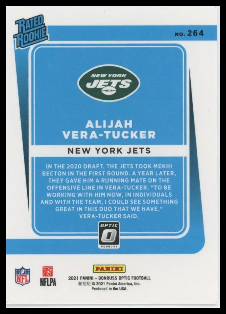 2021 Panini Donruss Optic - Rated Rookie Alijah Vera-Tucker #264 (RC) - Football Card Single