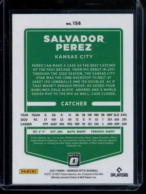 2021 Panini Donruss Optic Salvador Perez #156 Baseball - Baseball Card Single